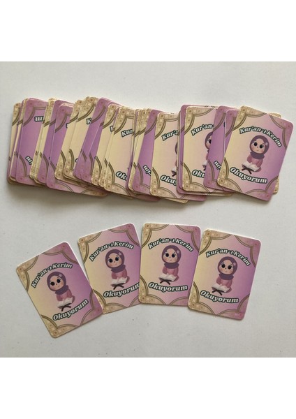 48 Adet Öğrenci Başarı Tebrik Kartı 70X50 mm (Kur'an-I Kerim Okuyorum-Kız) fiyatları