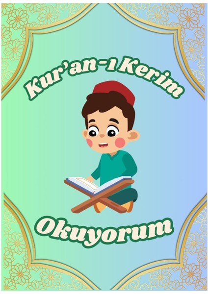 48 Adet Öğrenci Başarı Tebrik Kartı 70X50 mm (Kur'an-I Kerim Okuyorum-Erkek)