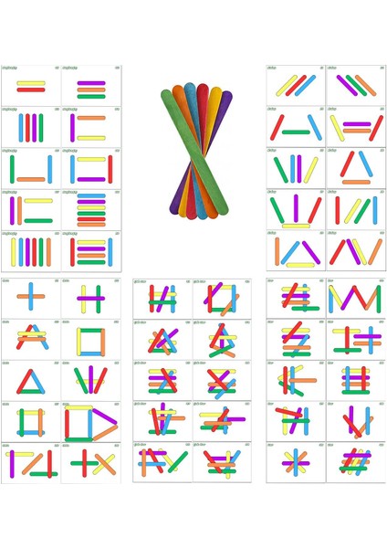 Renkli Çubuklar Etkinlik Seti- Montessori Etkinlik (Okul Öncesi-Anaokulu Etkinlik Seti)