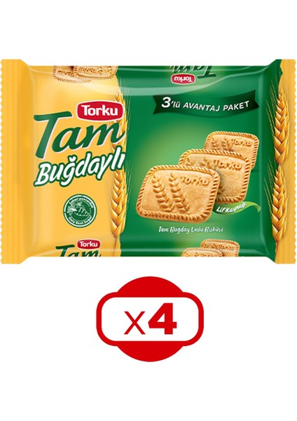 Tam Buğdaylı Bisküvi 393 gr x 4 Adet