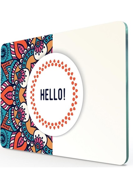 Cam Kesme Tahtası ve Sunumluk Hello Desenli 20x30 Cm fiyatları