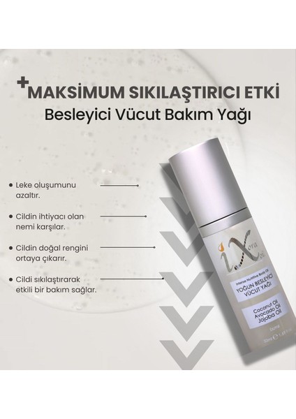 ixora Oil Hamilelik Çatlakları Gideren Yoğun Besleyici Sıkılaştırıcı Doğal Vücut Bakım Yağı 50 ml