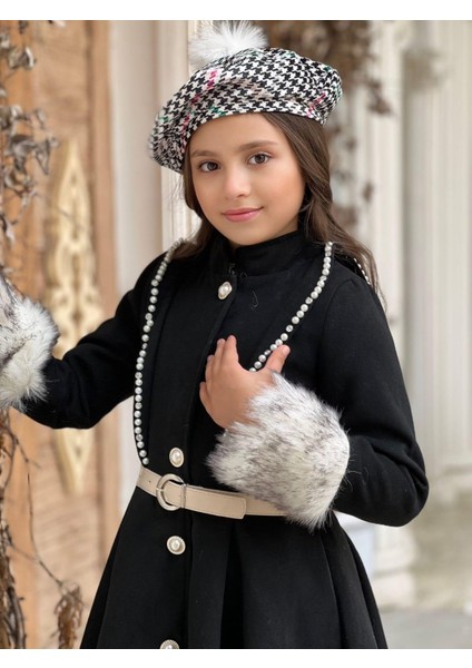 Uğurböceğiçocuk Kolu Kürklü Inci Detaylı Kaban Kazayağı Elbise 4'lü Kız Çocuk Takım fiyatları