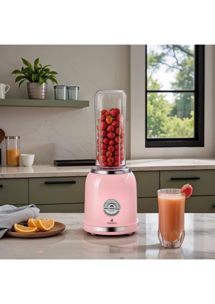 Retro Personal Kişisel Smoothie Blender Pink