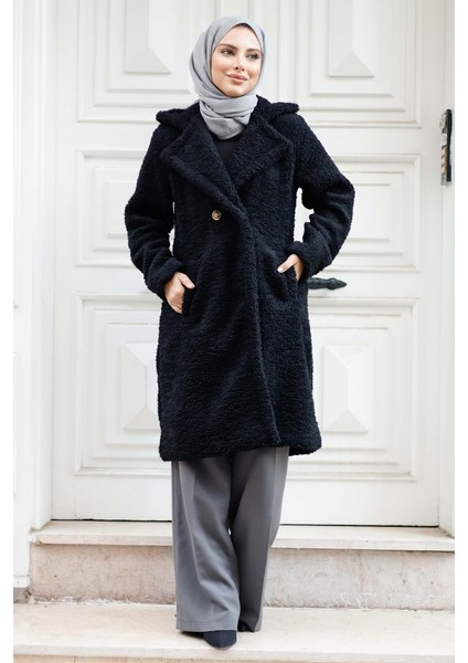 Duha Tesettür Peluş Kap 1218 - Siyah