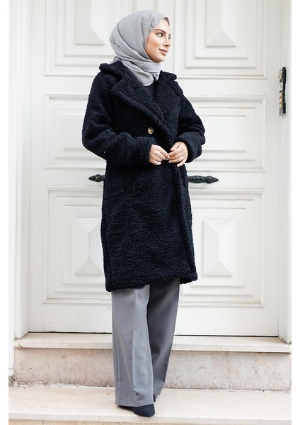 Duha Tesettür Peluş Kap 1218 - Siyah