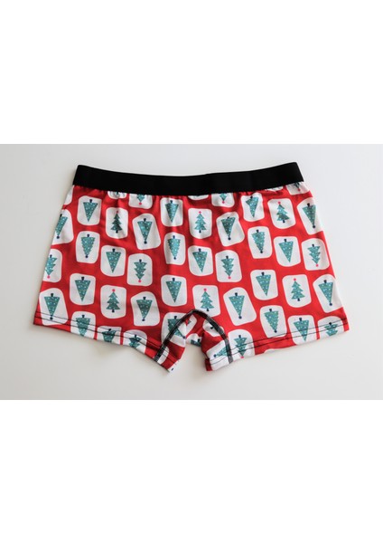 Yılbaşı Özel Kutusunda 3'lü Noel Seti - Desenli Boxer - Tanga ve Şapka modelleri