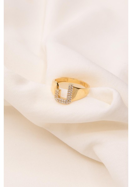 14 Ayar Altın Taşlı J Harfli Yüzük fiyatları