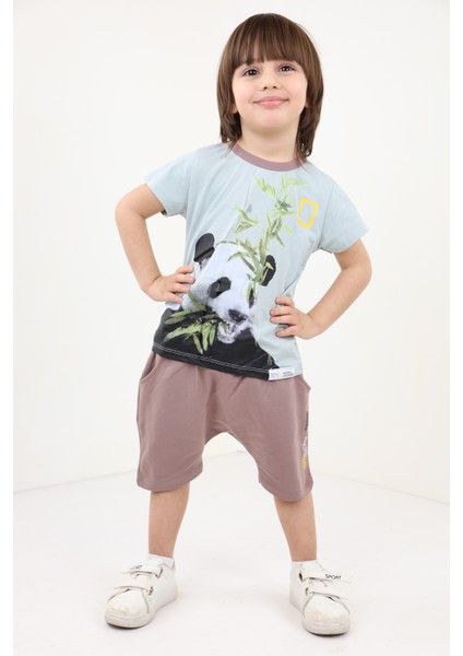 Erkek Bebek Baskılı Şortlu Takım