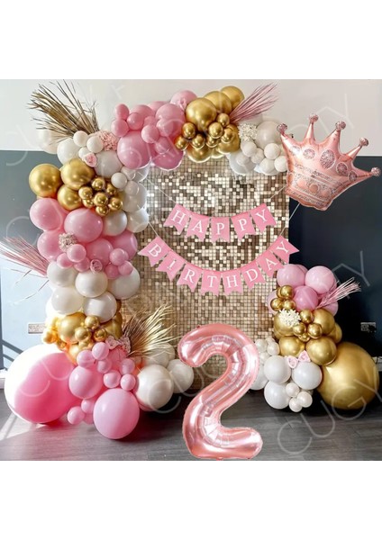 Prenses Kraliçe Taçlı 2 Yaş Doğum Günü Yeni Doğan Özel Gün Parti Kutlama Seti