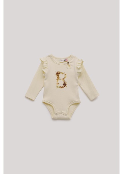 Kız Bebek Ekru Body