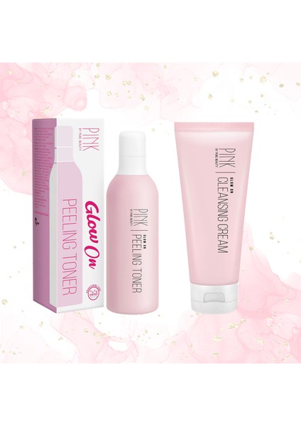 Glow On Temizleyici Krem 125 ml - Peeling Tonik 200 ml 2li Set