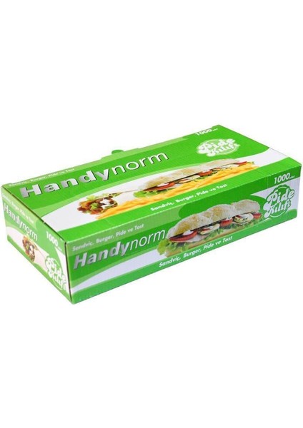 Handynorm Pide Dürüm Sandviç Tost Kılıfı - Dikdörtgen - 12,5 x 25 Cm. - 1000 Adetlik 3 Paket