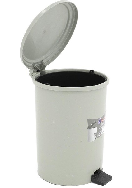 A Form Plastik Pedallı Basmalı 6 Litre Çöp Kovası Kutusu - 23X26 cm. - Gri