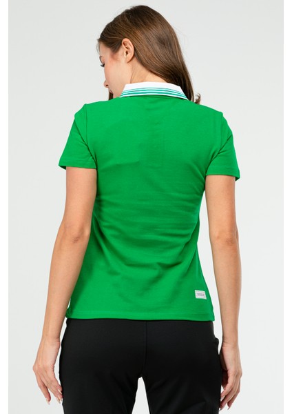 Yeşil Slim Fit Basic 100% Pamuk Kısa Kol Polo Yaka Kadın Tişört SF0684 modelleri
