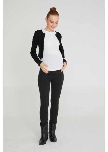 Hamile Süper Strech Tensel Skinny Fit Pantolon Siyah 1080