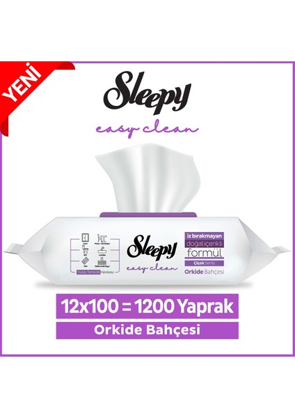 Easy Clean Orkide Bahçesi Yüzey Temizlik Havlusu&Mendili 12x100 (1200 Yaprak)