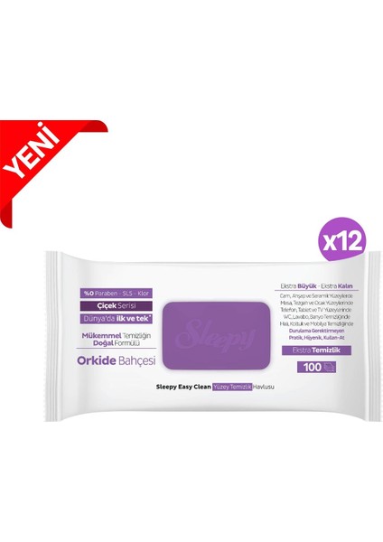 Easy Clean Orkide Bahçesi Yüzey Temizlik Havlusu&Mendili 12x100 (1200 Yaprak)