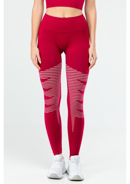 Bordo Slim Fit Toparlayıcı Seamless Kadın Tayt SSD0025