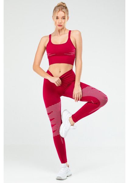 Bordo Slim Fit Toparlayıcı Seamless Kadın Tayt SSD0025 indirimleri