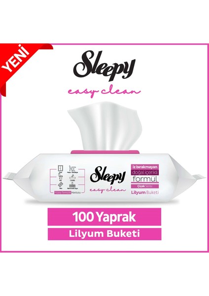 Easy Clean Lilyum Buketi Yüzey Temizlik Havlusu 100 Yaprak