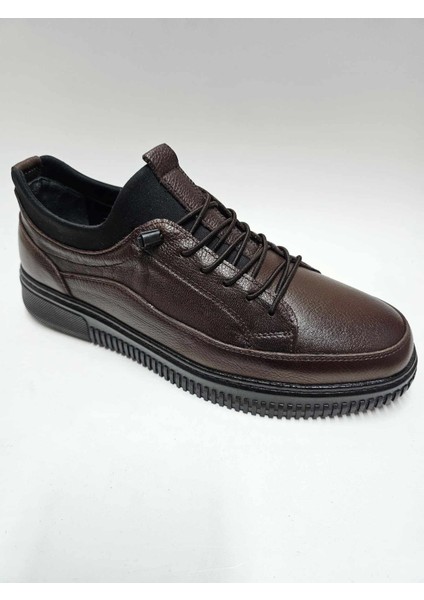 Hakiki Deri Kahverengi Bağcıksız Kauçuk Taban Kışlık Erkek Ayakkabı C-5016HSA fiyatları
