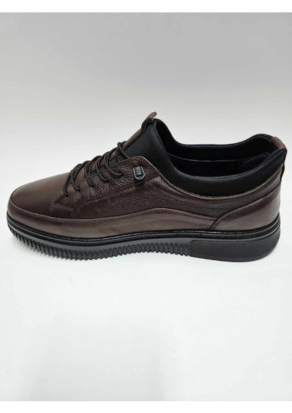 Hakiki Deri Kahverengi Bağcıksız Kauçuk Taban Kışlık Erkek Ayakkabı C-5016HSA modelleri