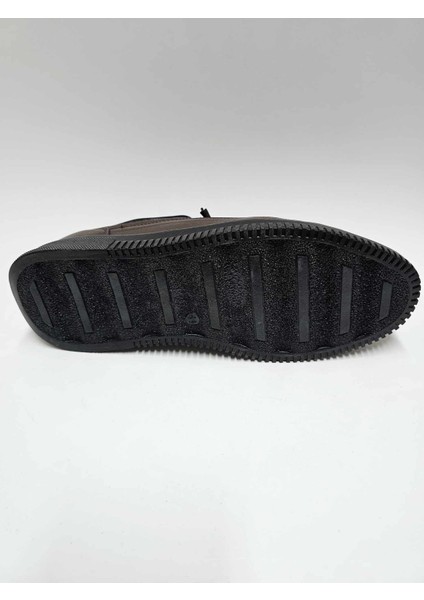 Hakiki Deri Kahverengi Bağcıksız Kauçuk Taban Kışlık Erkek Ayakkabı C-5016HSA fırsatları