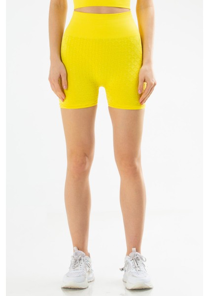 Sarı Slim Fit Yüksek Bel Toparlayıcı Seamless Kadın Tayt SSE0001