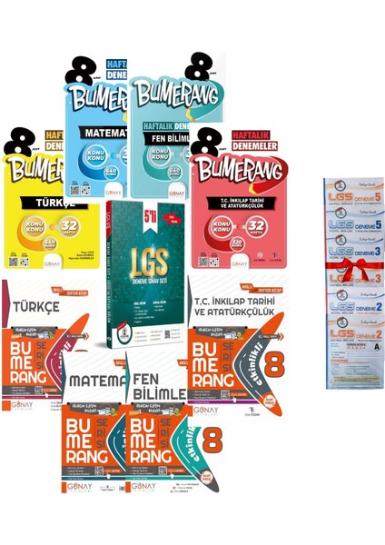 8. Sınıf Bumerang 32 Hafta Deneme ve Etkinlikli Defter 9 Kitap