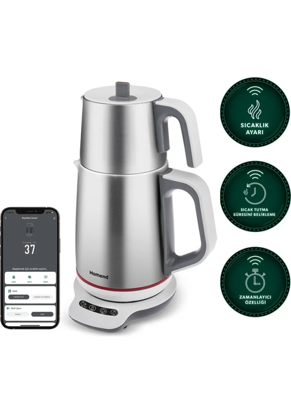 Royaltea Smart 1790H Inox Konuşan Çay Makinesi (Wi-Fi)