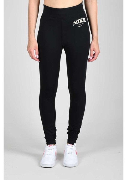 Varsity Women's Leggings High Rise Yüksek Belli Pamuklu Kadın Tayt Siyah modelleri