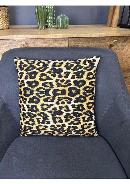 Leopar Desenli Kırlent Kılıfı 4 Adet indirimleri