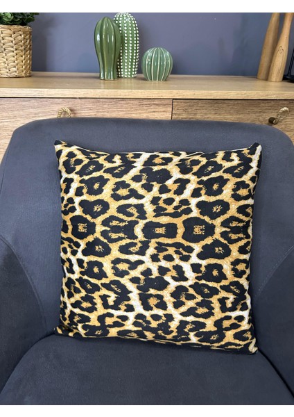 Leopar Desenli Kırlent Kılıfı 4 Adet