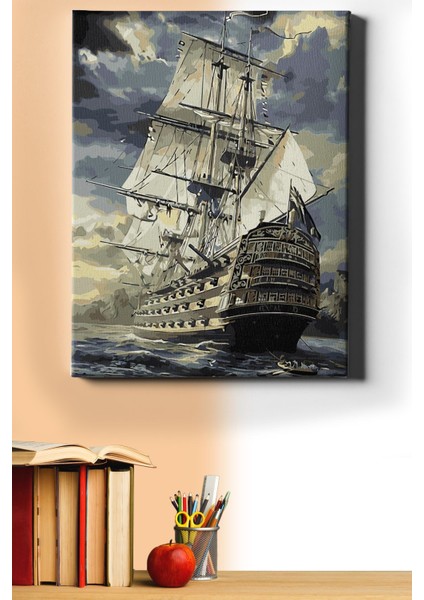Sayılarla Boyama Seti Kasnaklı Iskandiav Yelkenlisi 50 x 65 cm