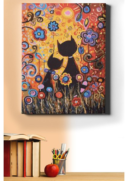 Sayılarla Boyama Seti Kasnaklı Kedi Düşleri 50 x 65 cm