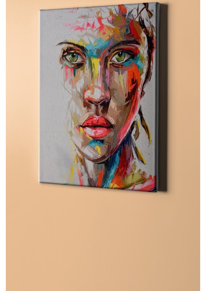 Sayılarla Boyama Seti Kasnaklı Renkli Kadın Portre 50 x 65 cm