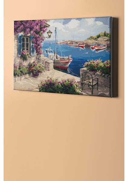 Sayılarla Boyama Seti Kasnaklı Yazlık Ev 40 x 50 cm