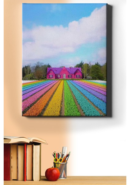 Sayılarla Boyama Seti Kasnaklı Gökkuşağı Tarlası 50 x 65 cm