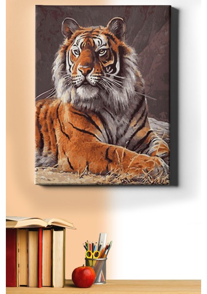Sayılarla Boyama Seti Kasnaklı Kaplan Bakış 50 x 65 cm