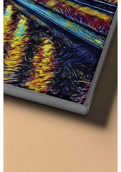 Sayılarla Boyama Seti Kasnaklı Mavi Gece ve Nehir 50 x 65 cm fırsatları
