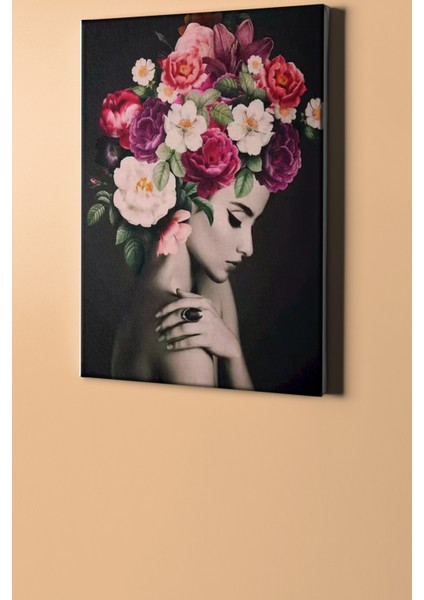 Sayılarla Boyama Seti Kasnaklı Çiçek Saçlı Kadın 5 60 x 75 cm