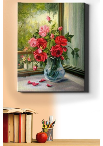 Gül Yaprakları Sayılarla Boyama Seti Kasnaklı 40 x 50 cm