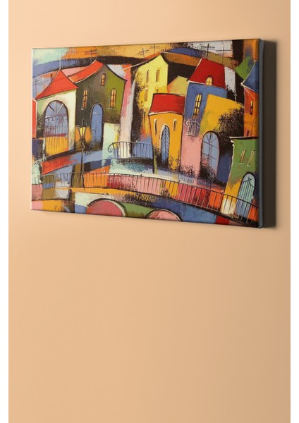 Sayılarla Boyama Seti Kasnaklı Eski Şehirde Renkli Evler 50 x 65 cm fiyatları