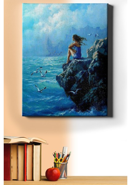 Sayılarla Boyama Seti Kasnaklı Mavi Düş 60 x 75 cm