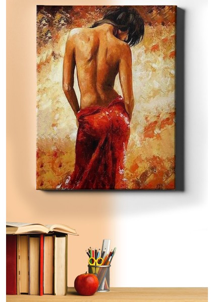 Sayılarla Boyama Seti Kasnaklı Kırmızılı Kadın 2 60 x 75 cm