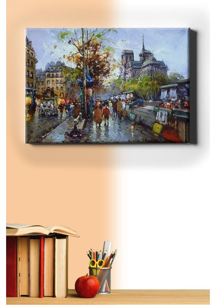 Sayılarla Boyama Seti Kasnaklı Notre Dame'da Kitapçılar 40 x 50 cm