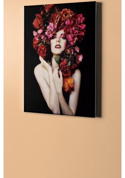 Sayılarla Boyama Seti Kasnaklı Çiçek Saçlı Kadın 10 60 x 75 cm