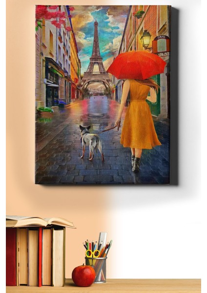 Sayılarla Boyama Seti Kasnaklı Yağmurda Gezinti 60 x 75 cm