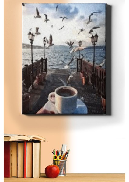 Sayılarla Boyama Seti Kasnaklı Iskelede Kahve 50 x 65 cm